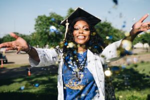 Woman graduating from college.